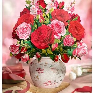 Freshcut Paper: Paper Blooming Roses with Note Card